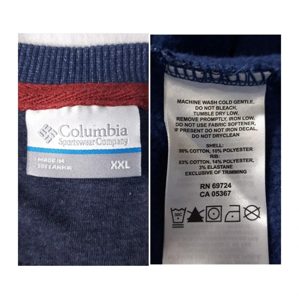 Columbia Pullover Men's Sweater Blue With Logo Size XXL Crew Neck‎ Comfortable